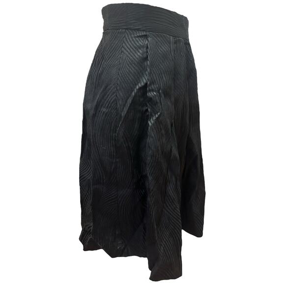 H&M Women's Size 4 Black Brocade Midi Skirt Textured Wrap Trendy Boho Chic Midi - Picture 2 of 7